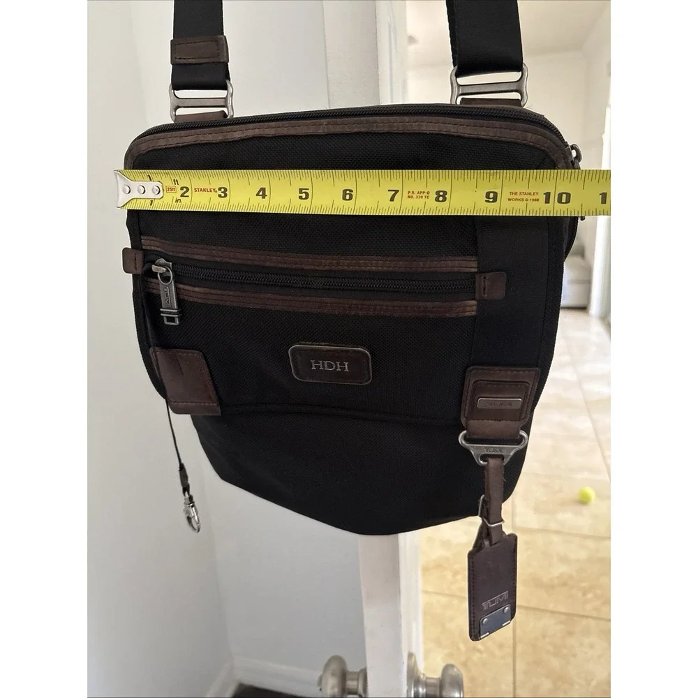 TUMI Alpha Bravo Annapolis Zip Flap Crossbody Messenger Bag Nylon/Leather Trim